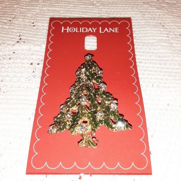 Holiday Lane Christmas Tree Brooch Pin NWT - Picture 1 of 3